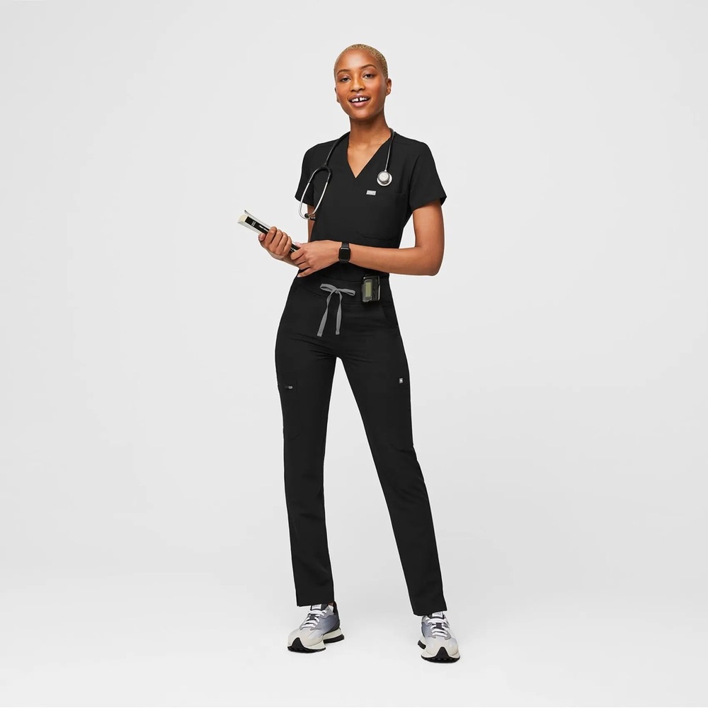 FIGS High Waisted Yola Skinny Scrub Pants (Black/Length: Regular/Size:Small) 🤩